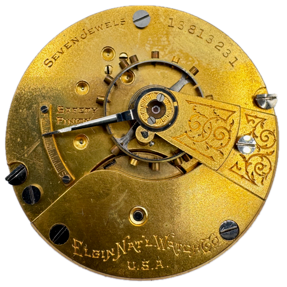 Antique 18s 1909 Elgin 7 Jewel Mechanical Pocket Watch Movement 294 USA