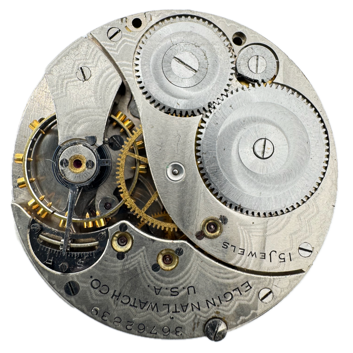 Antique 12S Elgin 15 Jewel Mechanical Open Face Pocket Watch Movement 315 USA