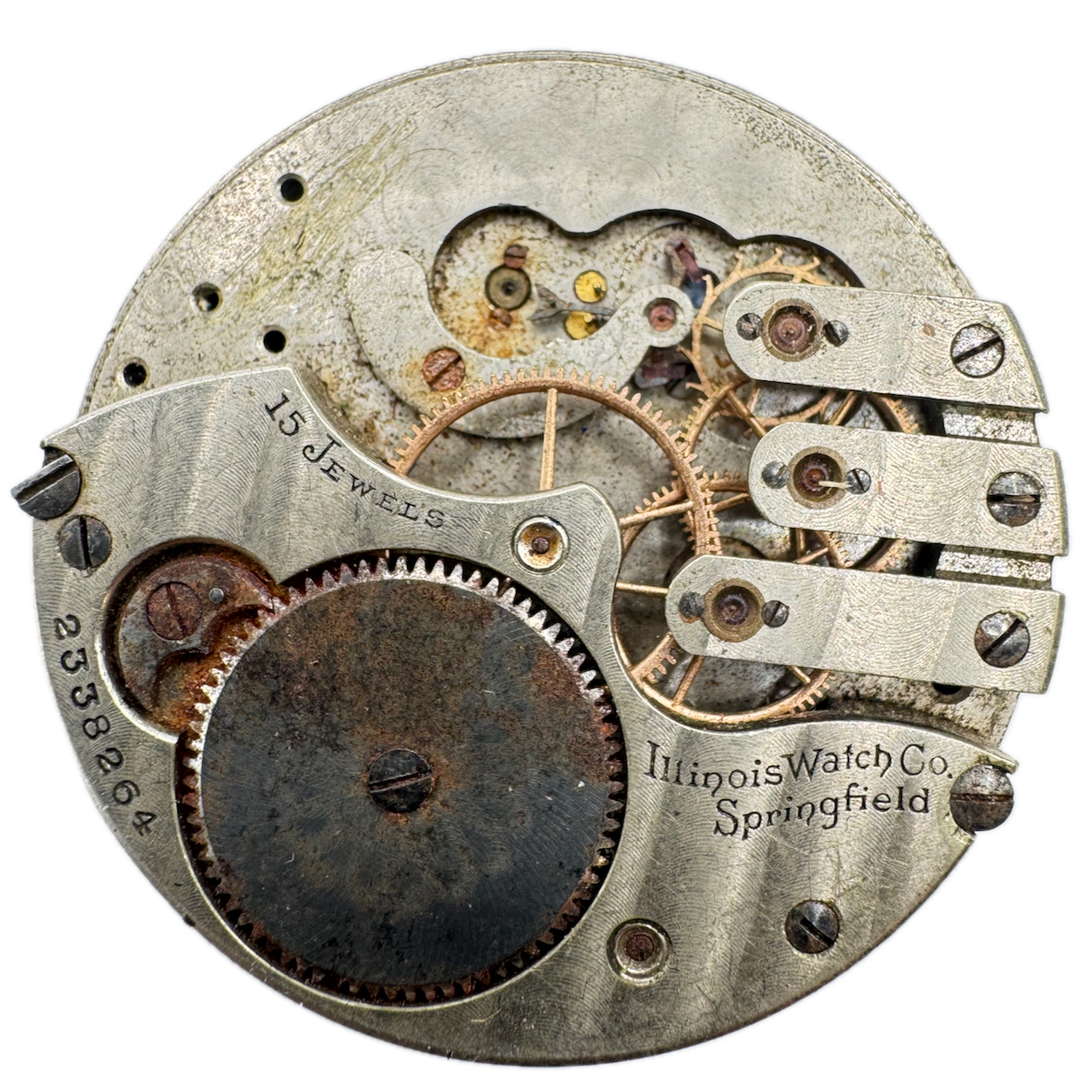 Antique 16s 1911 Illinois 15 Jewel Mechanical Hunter Pocket Watch Movement 183