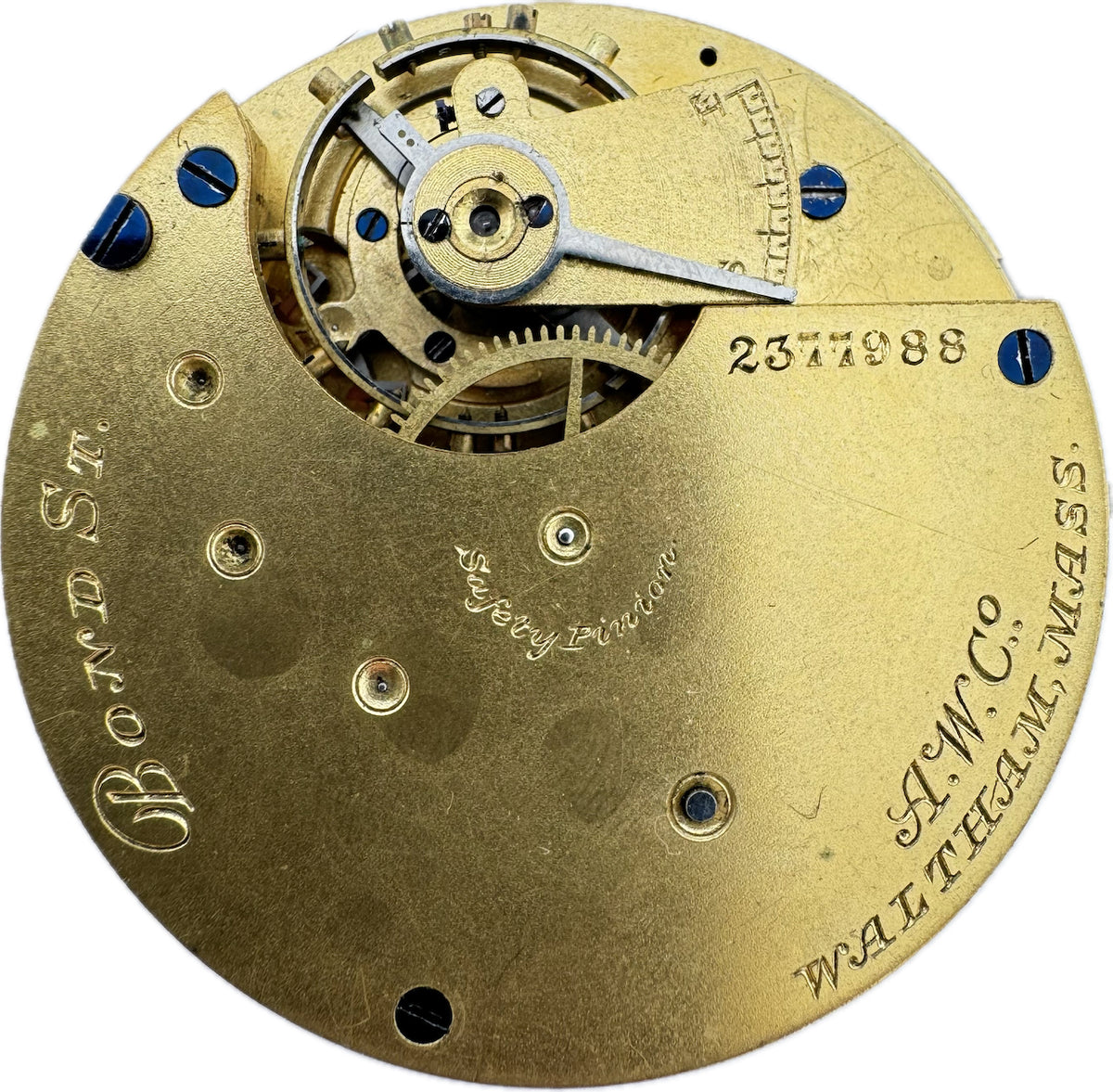 Antique 14S Waltham Bond St. 7 Jewel Mechanical Pocket Watch Movement for Parts