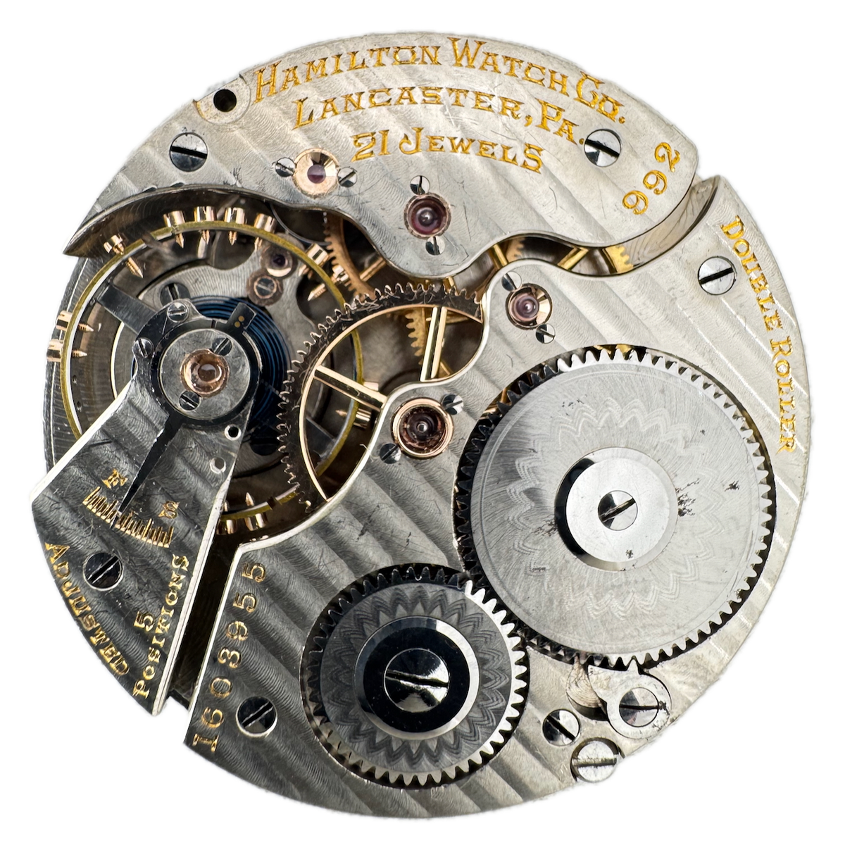 Antique 16s 1921 Hamilton 21j Mechanical Railroad Pocket Watch Movement 992 USA