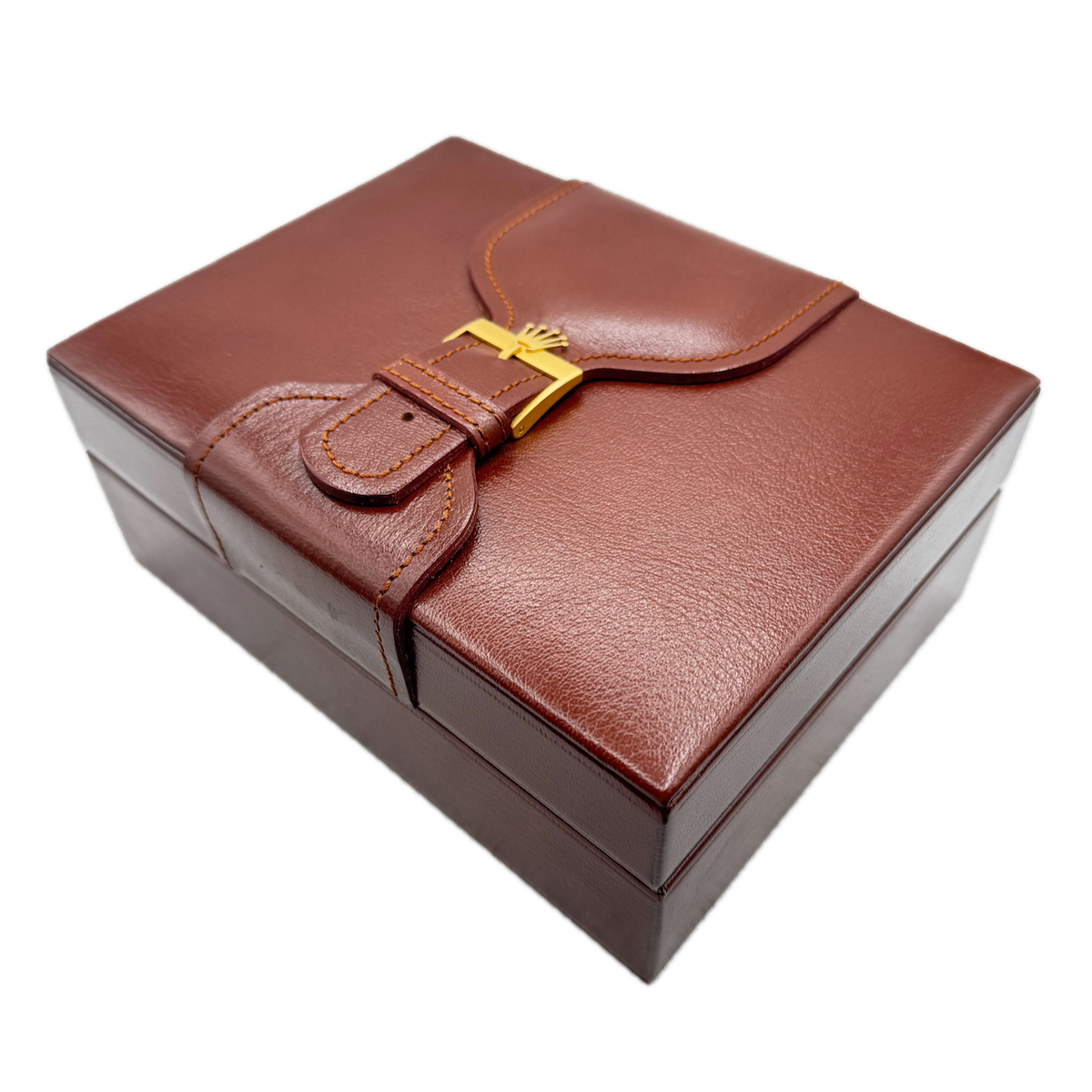 Vintage Rolex 71.00.02 President Men's Wristwatch Box Swiss Brown Leather & Wood