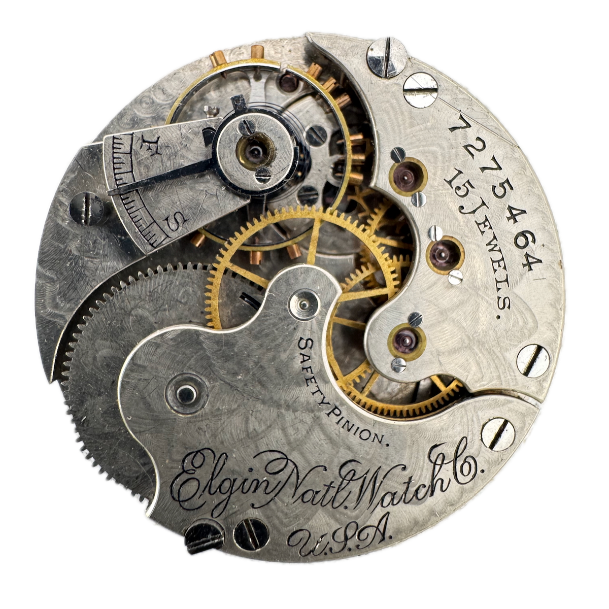 Antique 0s 1898 Elgin 15 Jewel Mechanical Hunter Pocket Watch Movement 130 USA