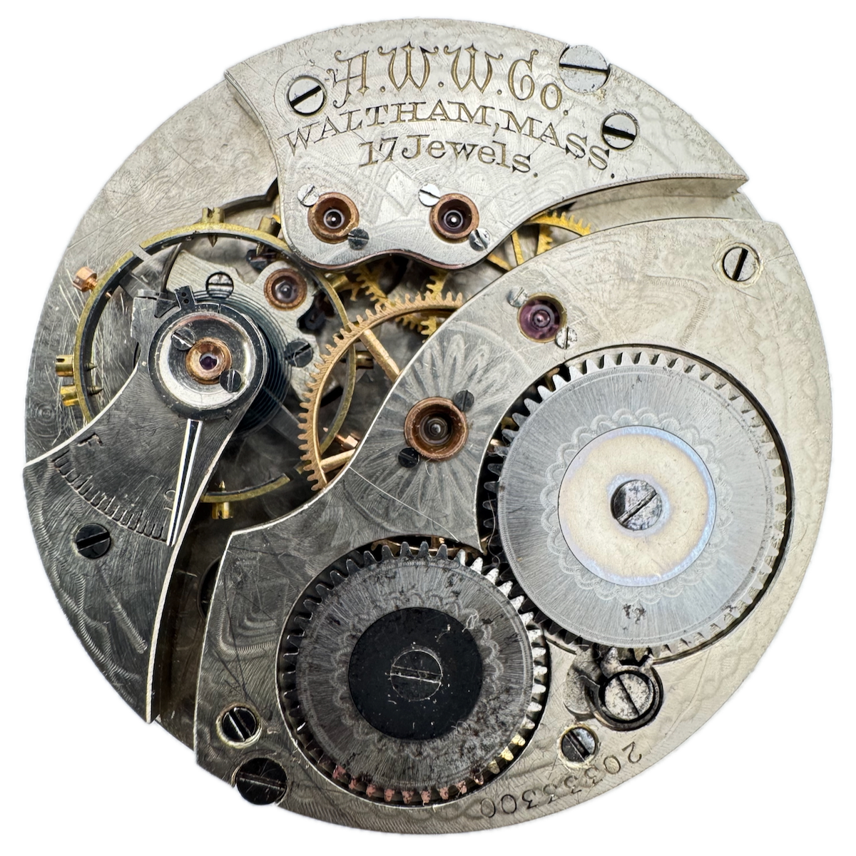 Antique 12s Waltham 1894 17 Jewel Mechanical Pocket Watch Movement No. 225 Runs