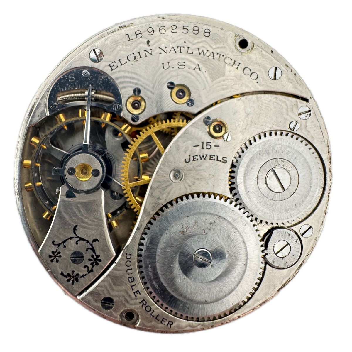 Antique 12s 1916 Elgin 15j Mechanical Hunter Pocket Watch Movement 314 USA