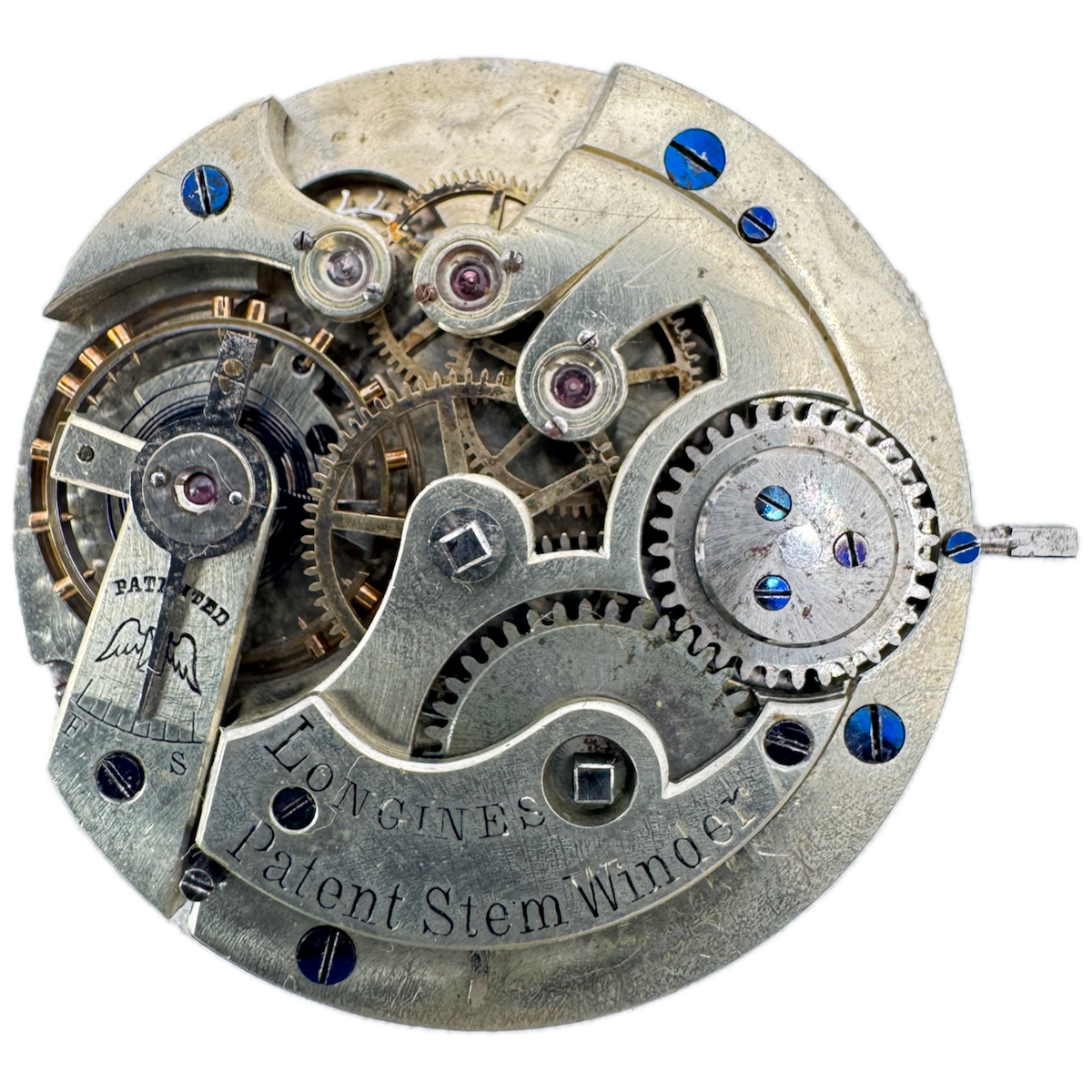 Antique 44mm Longines Lever Set Mechanical Hunter Pocket Watch Movement Swiss