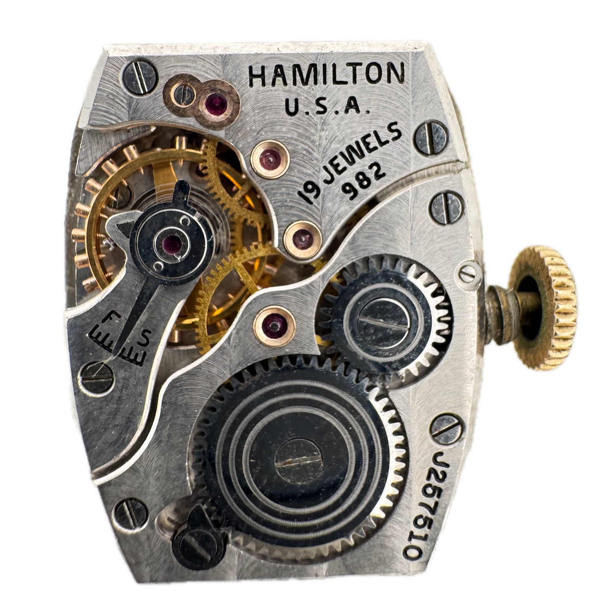 Vintage Hamilton 982 19 Jewel Mechanical Men's Wristwatch Movement USA