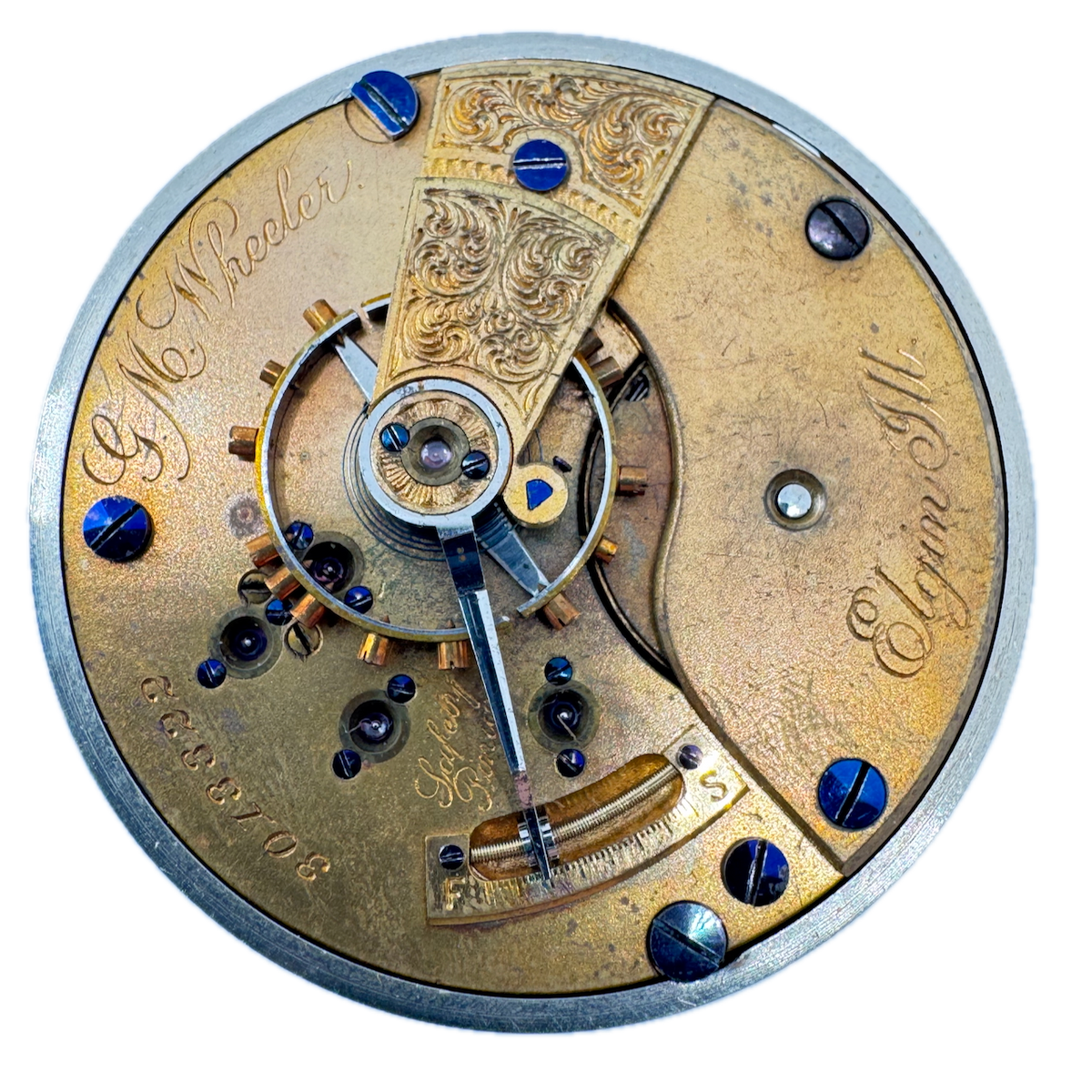 Antique 18s 1889 Elgin G.M. Wheeler 15 Jewel Pocket Watch Movement 75 USA