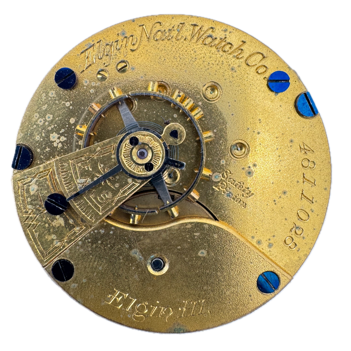 Antique 18s 1893 Elgin 7 Jewel Mechanical Hunter Pocket Watch Movement 96 USA