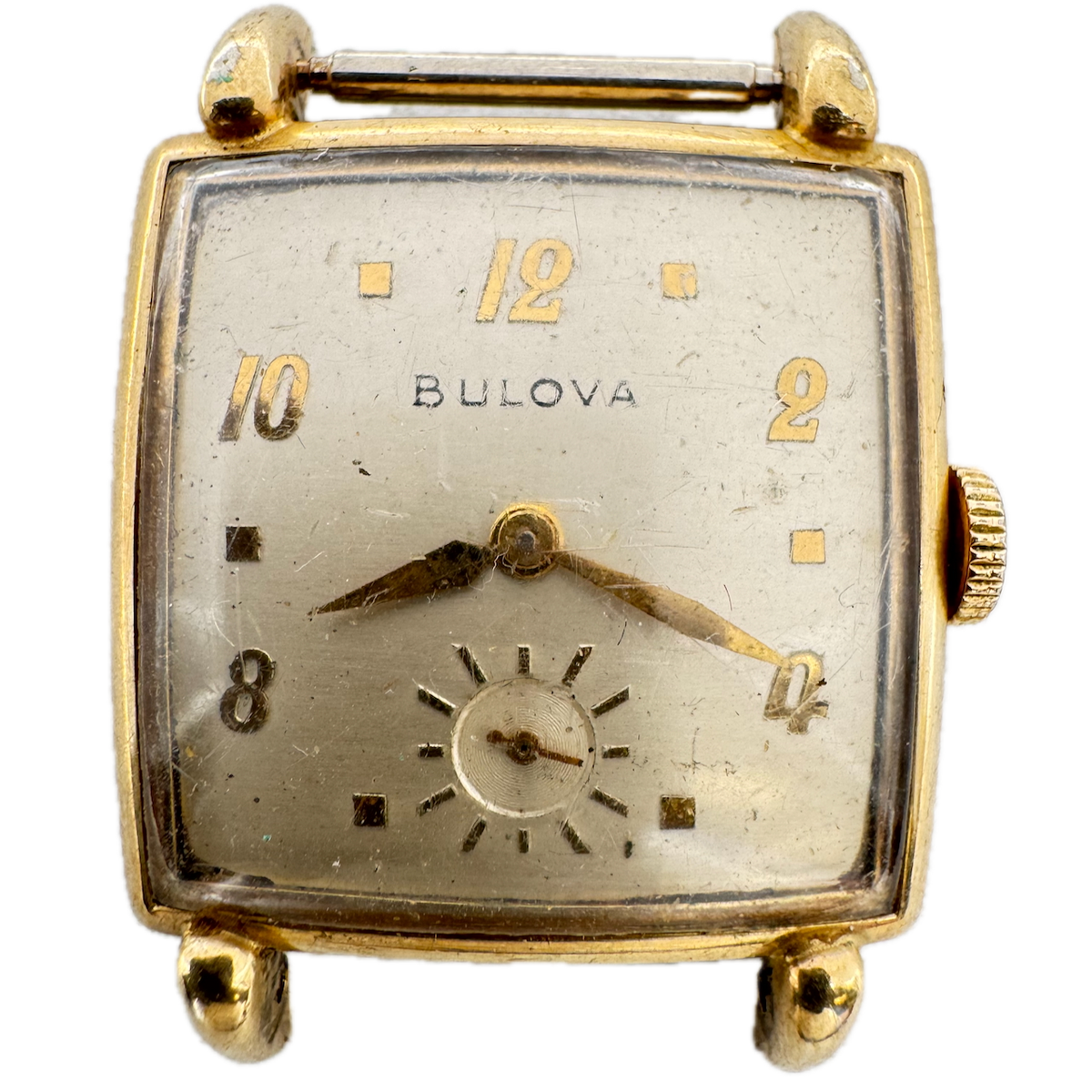 Vintage 1949 Bulova Franklin Men's Mechanical Wristwatch 10 BH Steel & 10k RGP