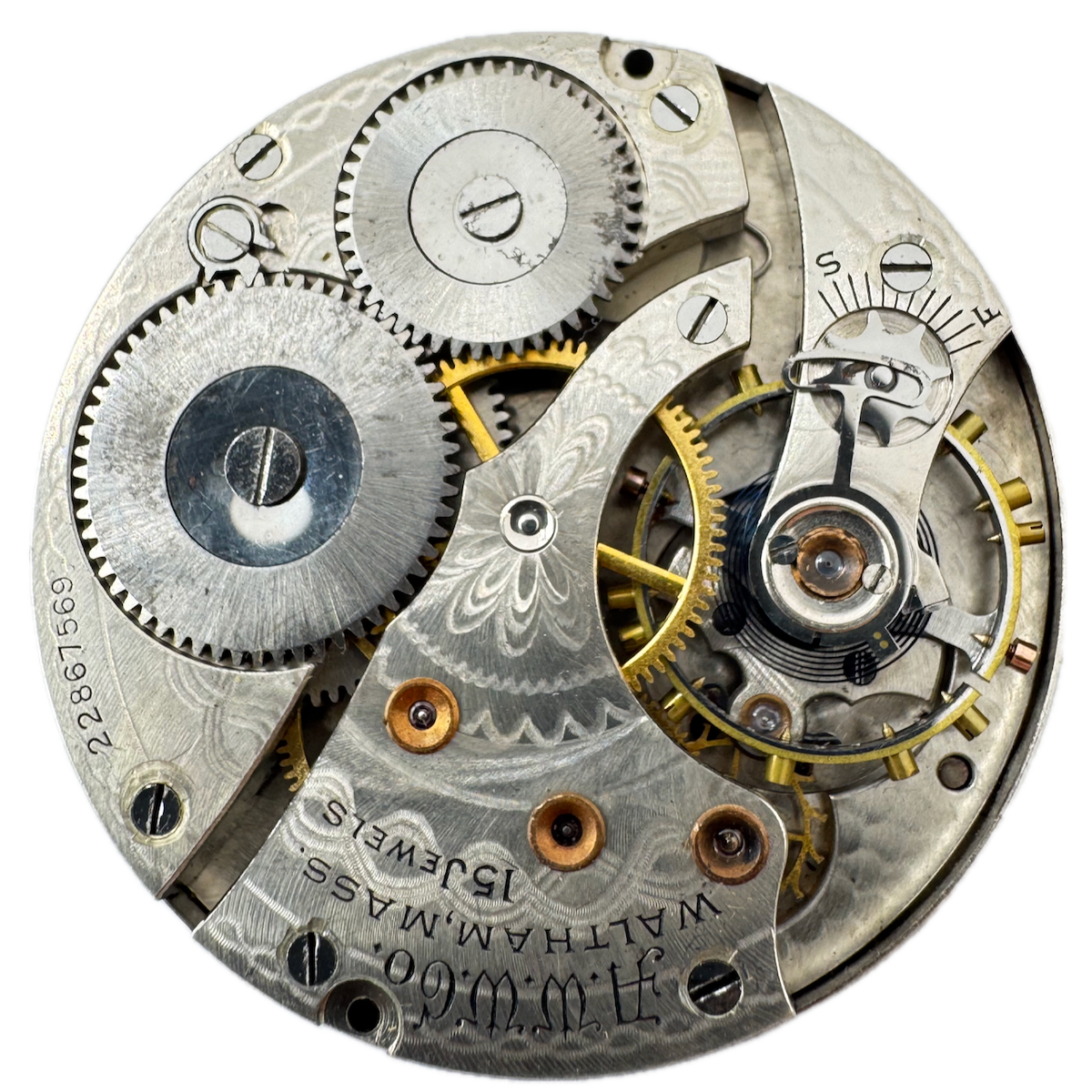 Antique 16s 1919 Waltham 15 Jewel Mechanical Pocket Watch Movement 620 USA