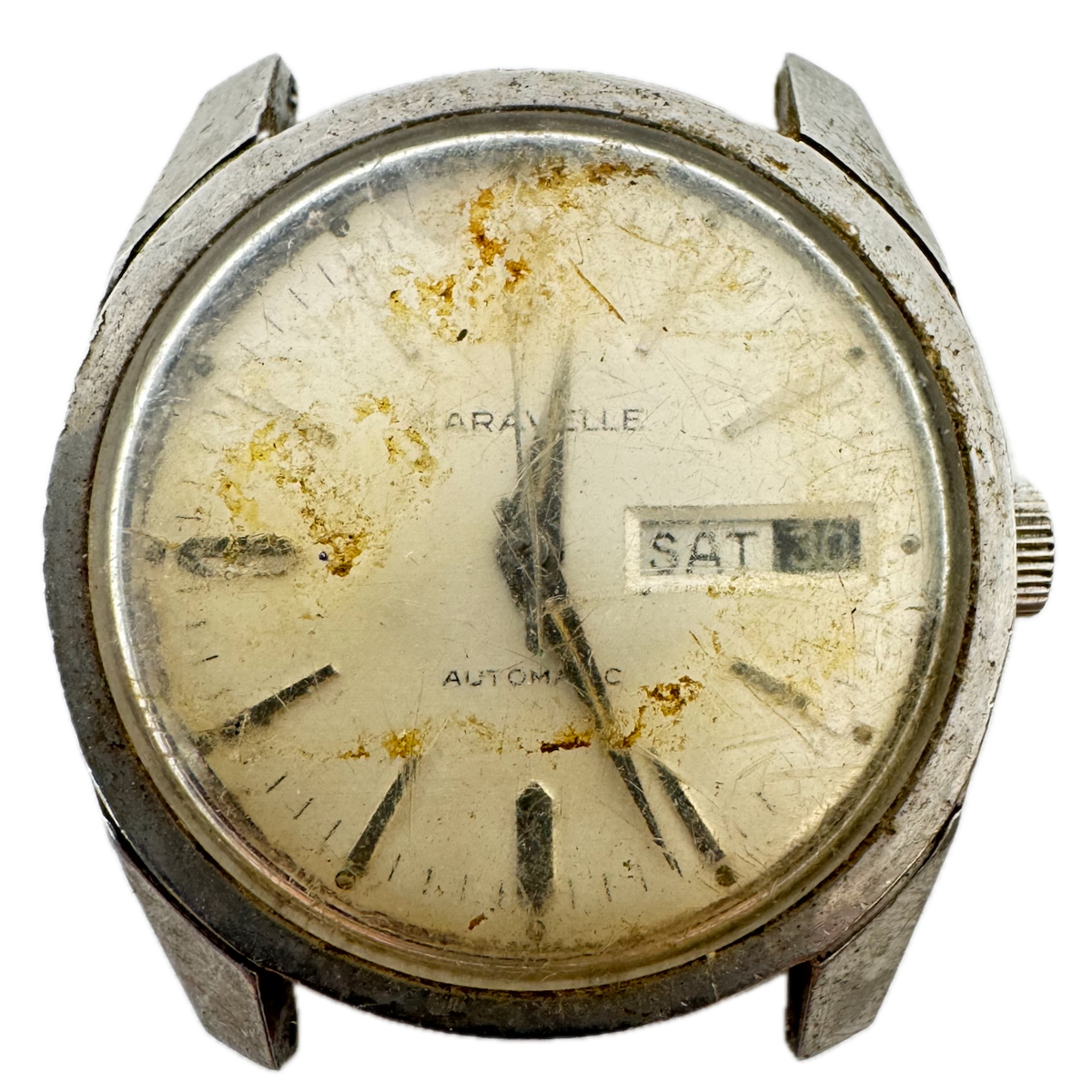 Vintage 1969 Caravelle Day Date Men's Automatic Wristwatch 11 OKACB Swiss Steel