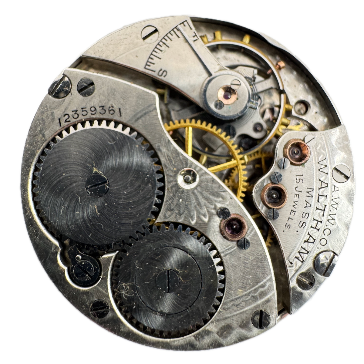 Antique 0s 1903 Waltham 15 Jewel Hunter Pocket Watch Movement 115 USA