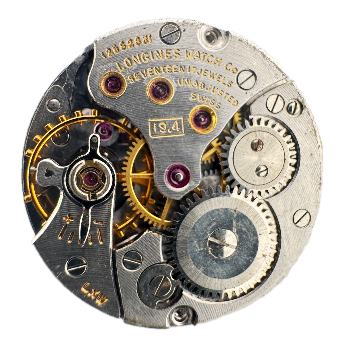 Vintage Longines 17 Jewel Mechanical Men's Wristwatch Movement 19.4 Swiss