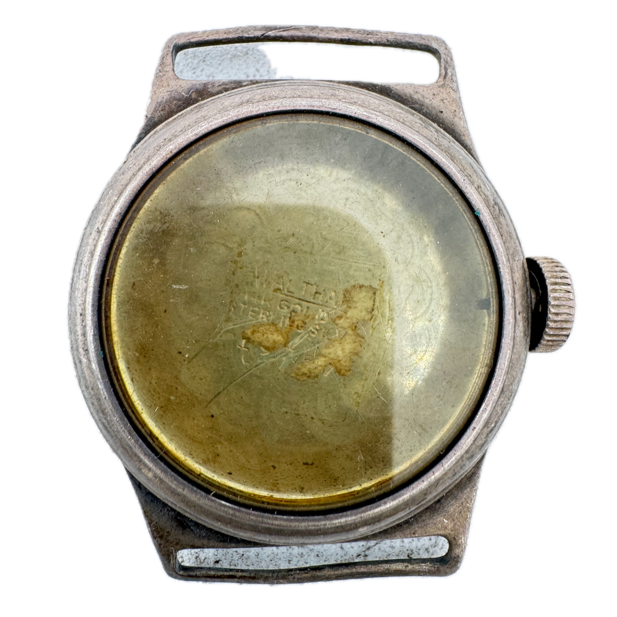 Vintage Waltham WW1 Military Trench Men's Wristwatch Case 14k Gold & Sterling