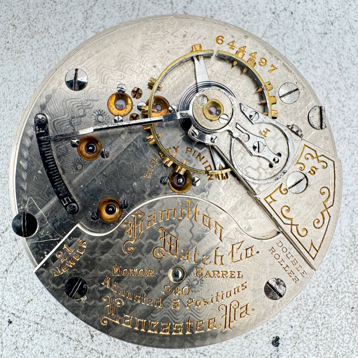 Antique 18s 1909 Hamilton 21j Mechanical Railroad Pocket Watch Movement 940 USA