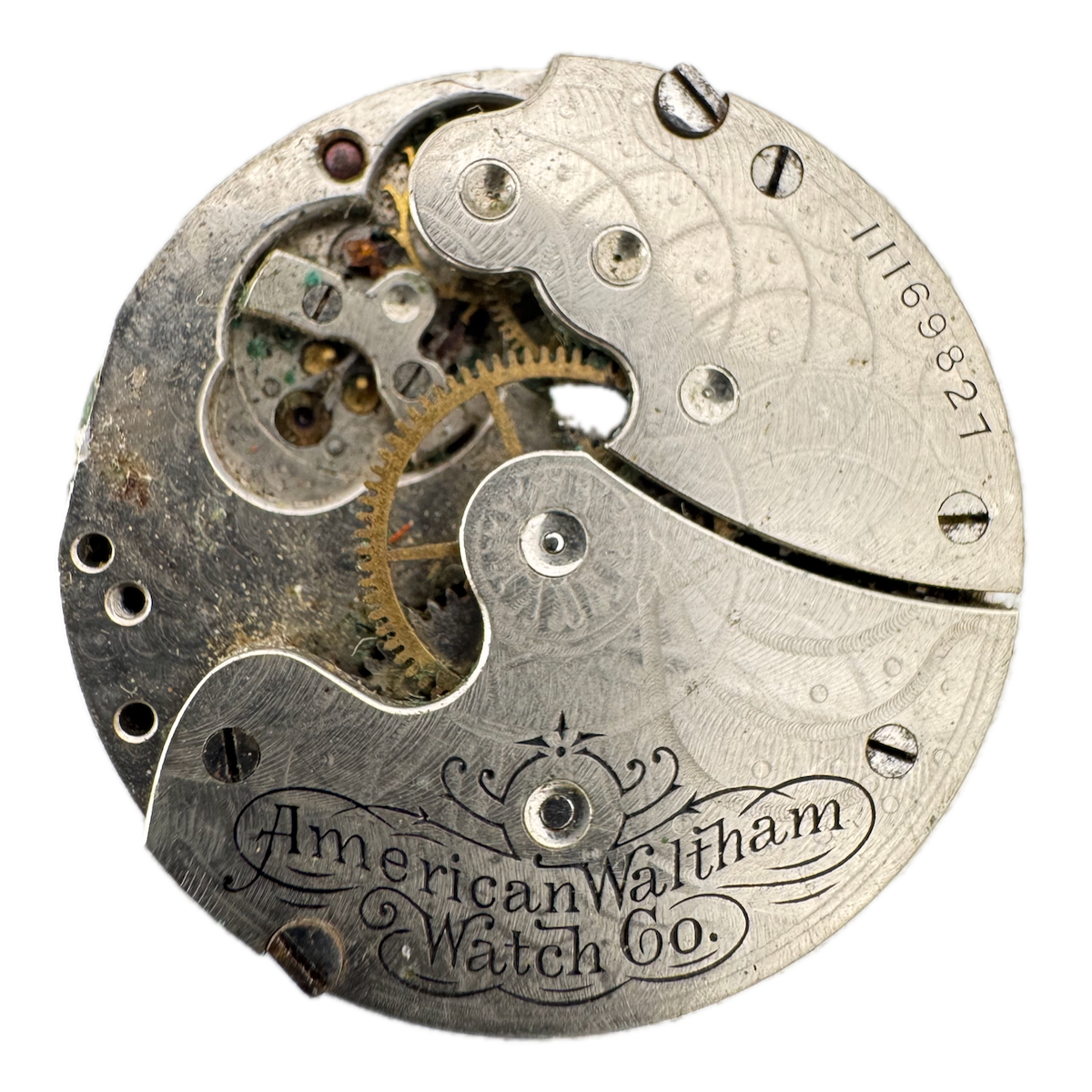 Antique 0s 1902 Waltham 7j Mechanical Hunter Pocket Watch Movement Seaside USA