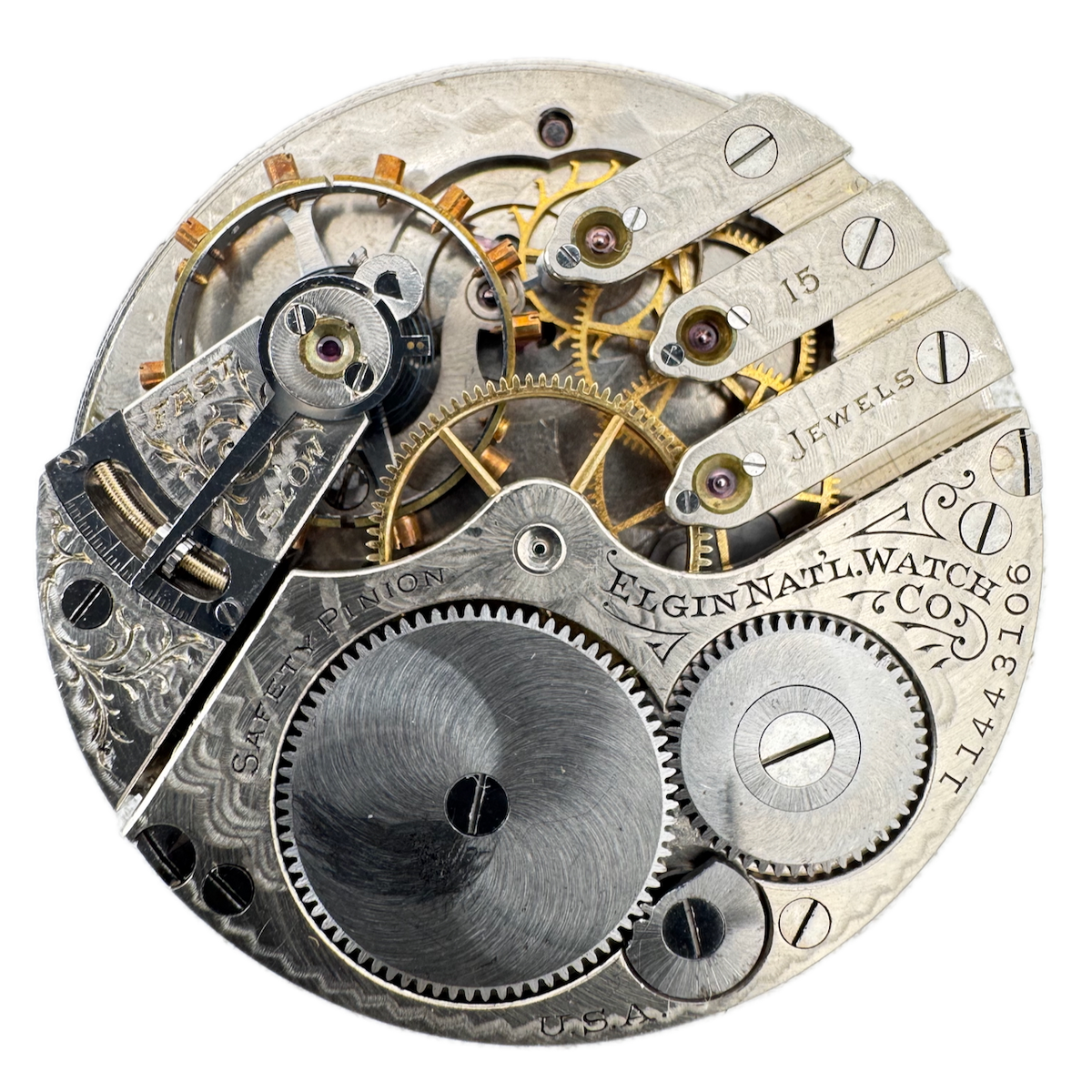 Antique 16s 1905 Elgin 15 Jewel Mechanical Hunter Pocket Watch Movement 305 USA