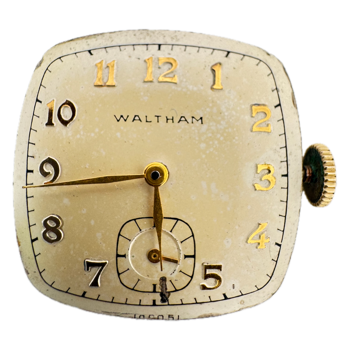 Vintage Waltham Cushion 17 Jewel Mechanical Men's Wristwatch Movement 6/0-C USA