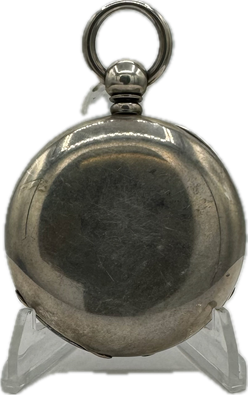 Antique 57.3 18 Size Linden Pocket Watch Case for Key Wind 57.3 Coin Silver USA