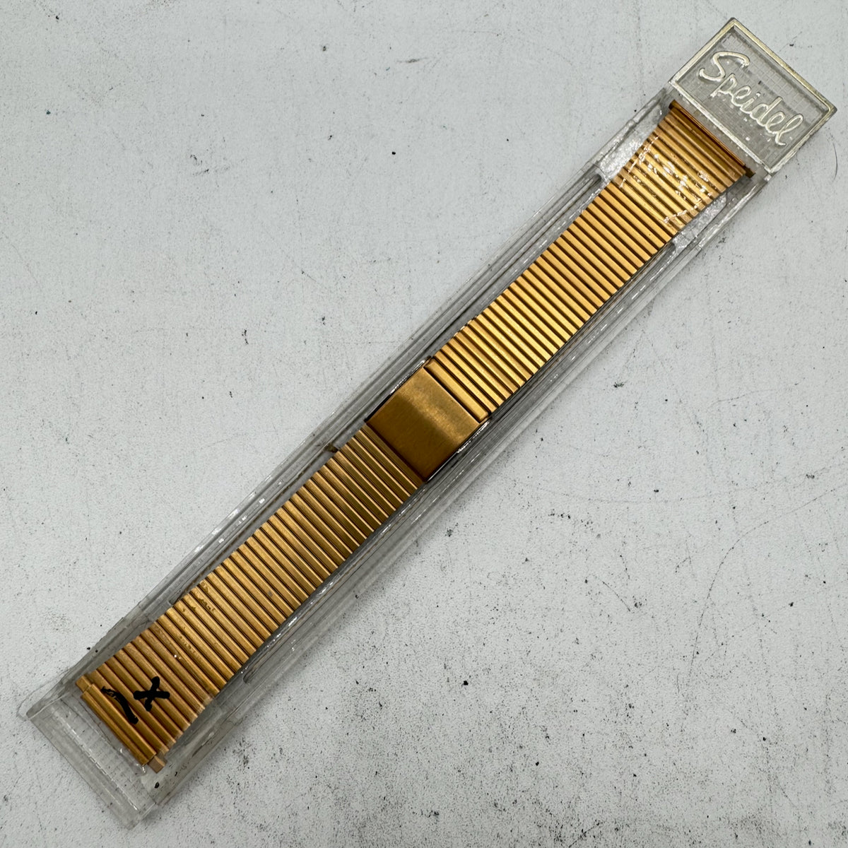 Vintage 17mm Speidel Men's Wristwatch Bracelet Gold Tone Sliding Deployant USA
