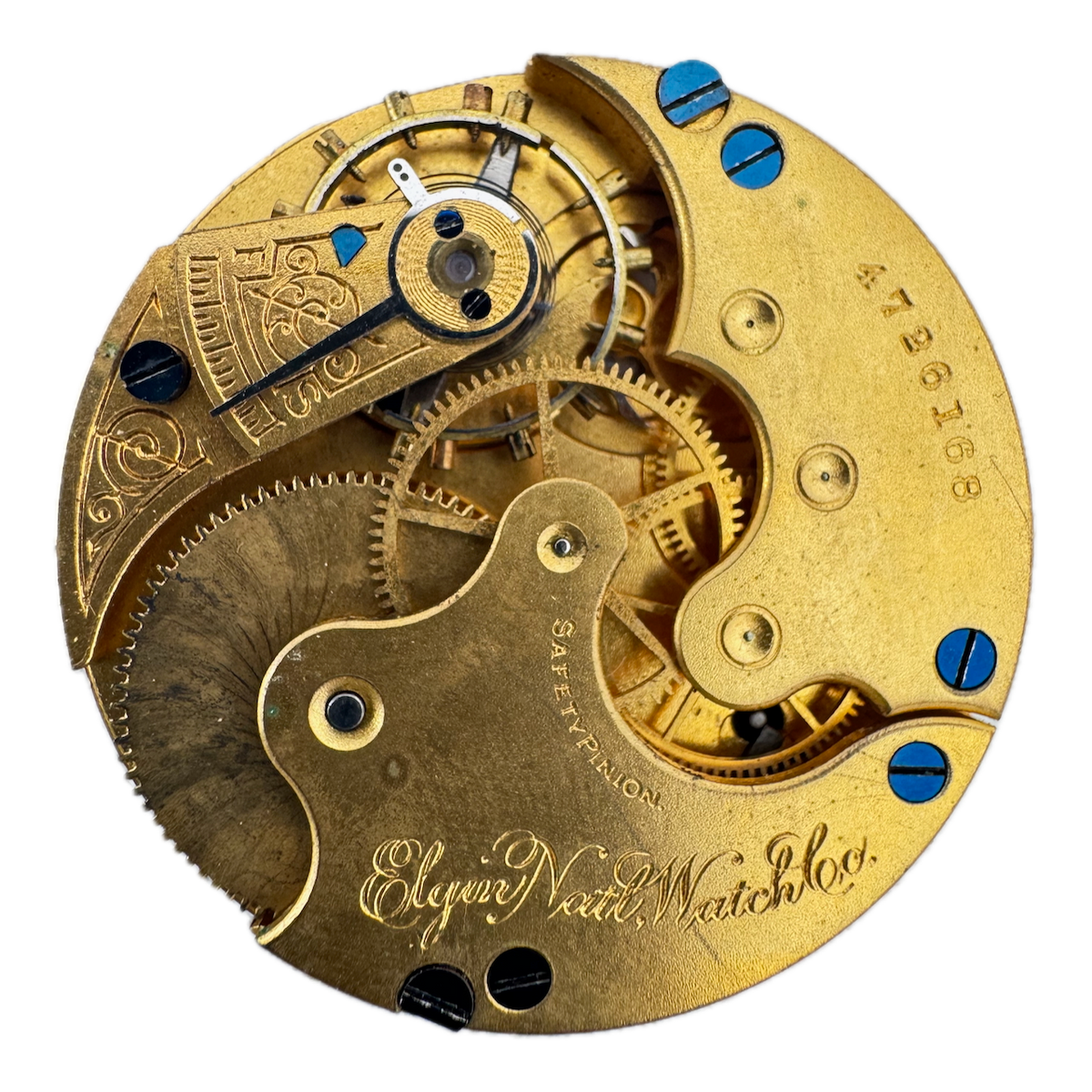 Antique 6s 1893 Elgin 7 Jewel Mechanical Hunter Pocket Watch Movement 117 USA