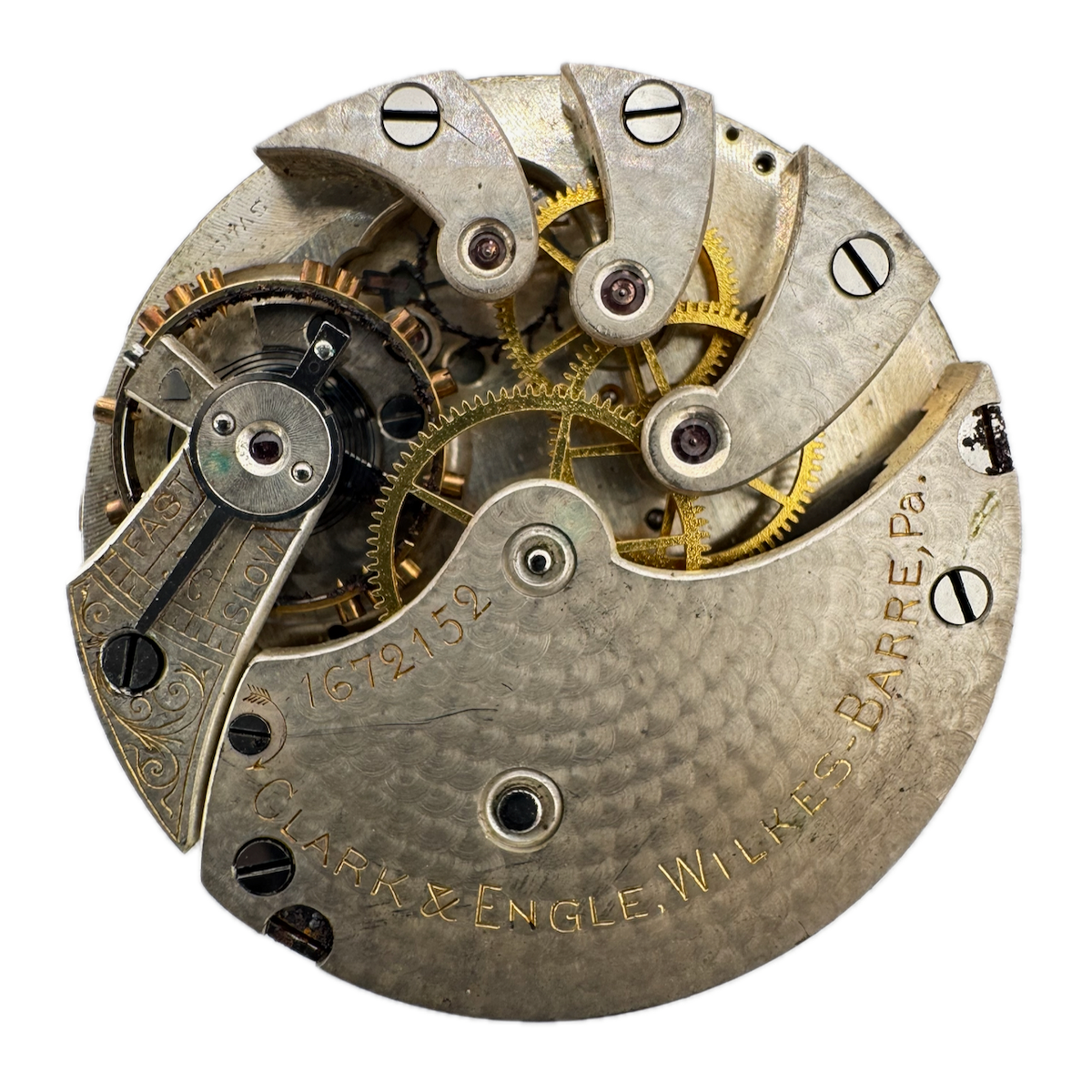 Antique 28mm Clark & Engle Longines Mechanical Hunter Pocket Watch Movement