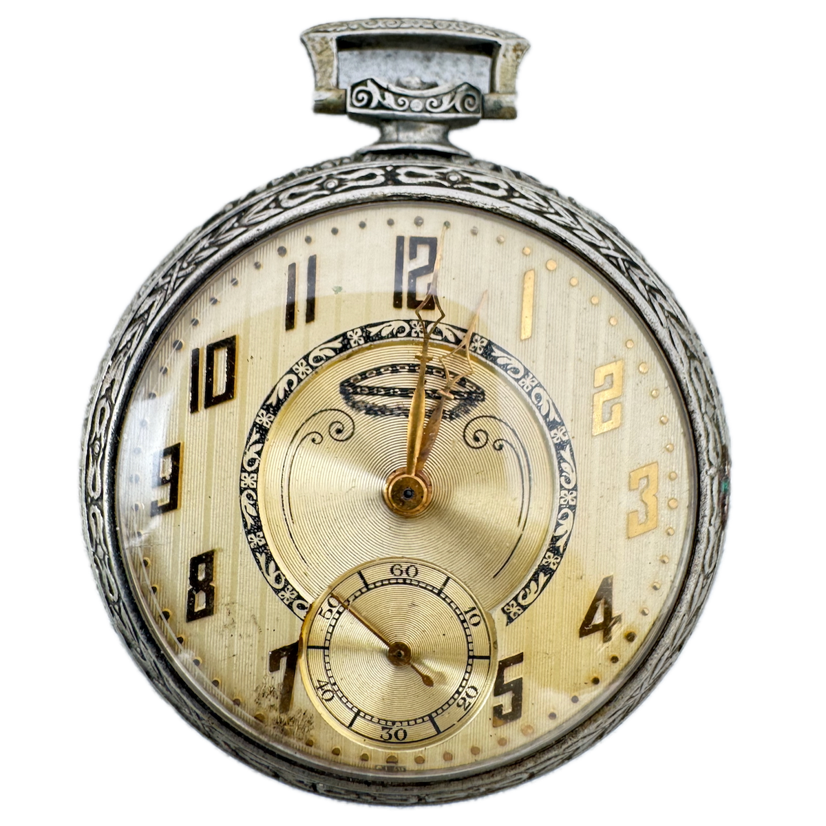 Antique 45.5mm Roamer Pinstripe 6j Mechanical Open Face Pocket Watch Swiss
