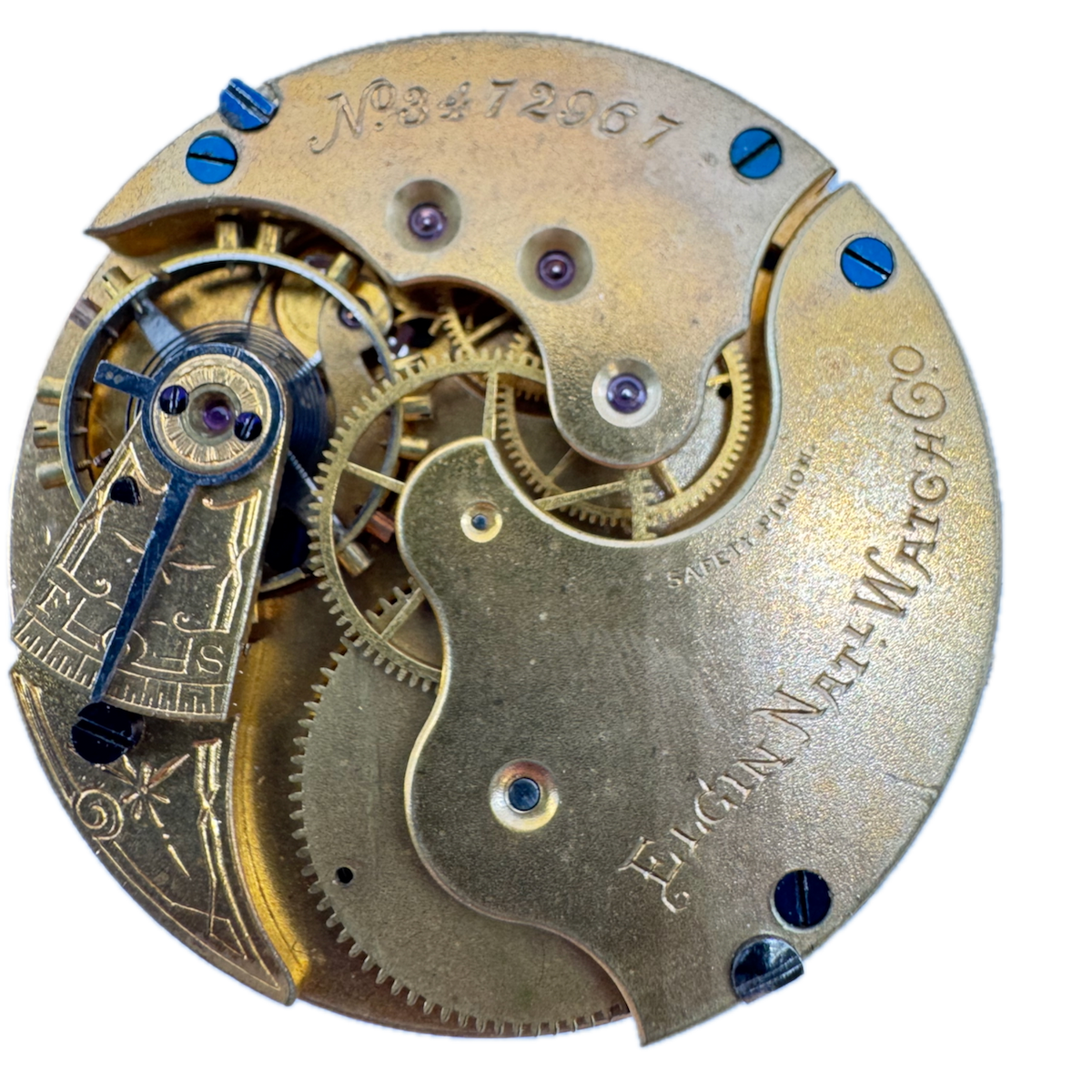 Antique 16s 1889 Elgin 11 Jewel Mechanical Hunter Pocket Watch Movement 92 USA