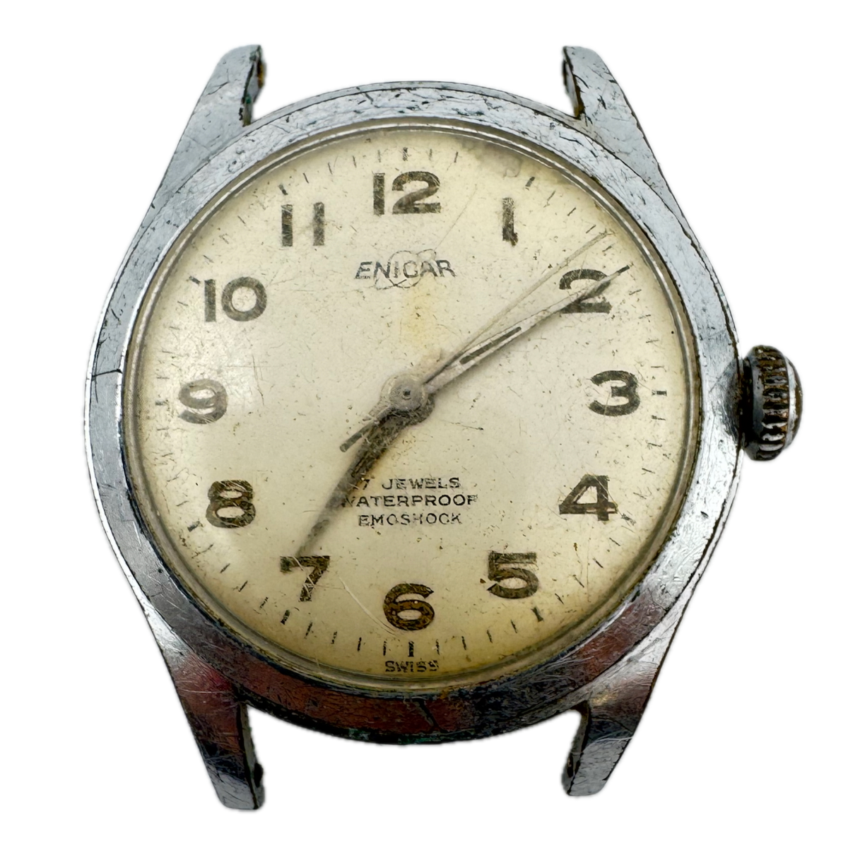 Vintage Enicar 44 Men's Mechanical Wristwatch 1010 Swiss Steel & Chrome