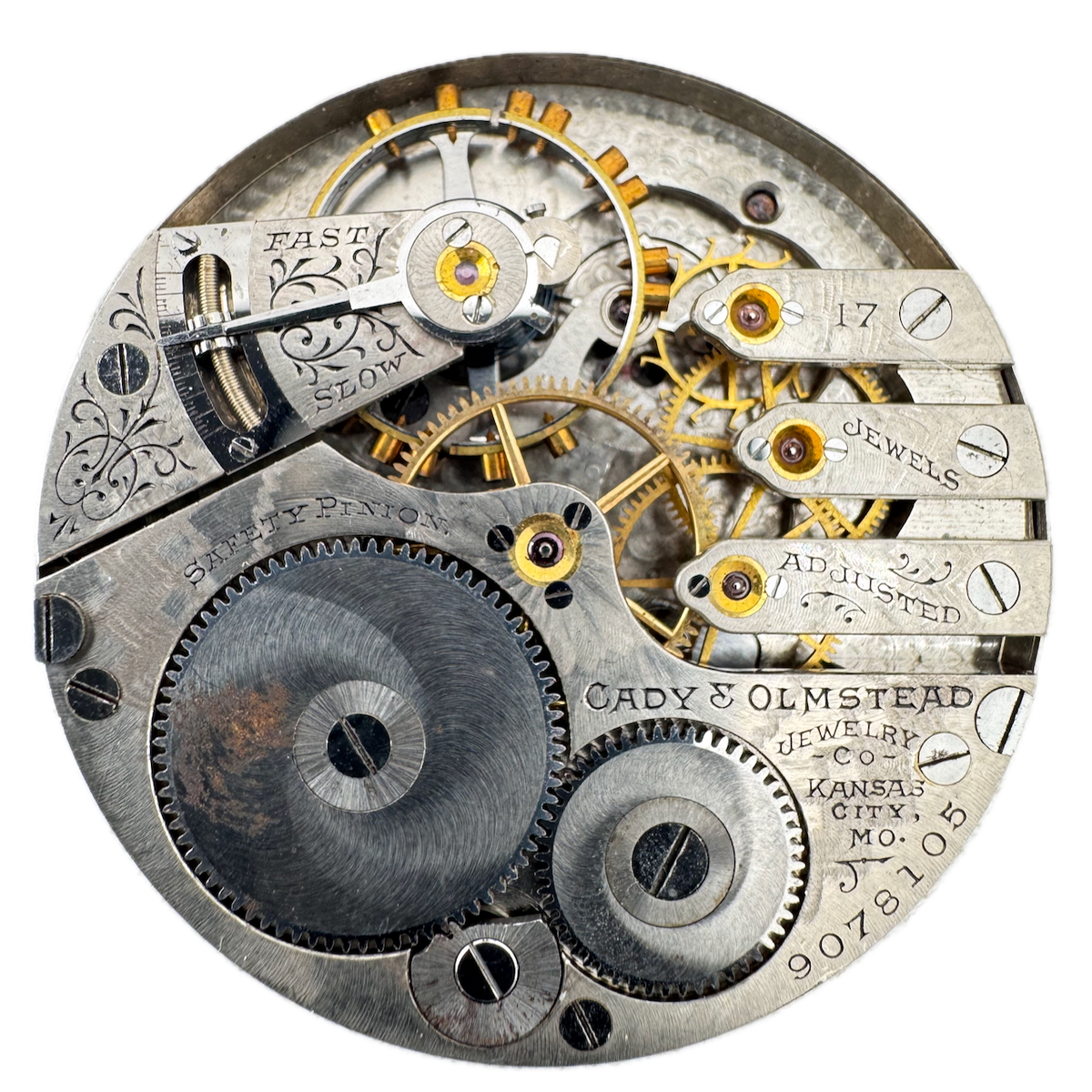 16s Elgin Cady & Olmstead Multicolor 17 Jewel Hunter Pocket Watch Movement 241