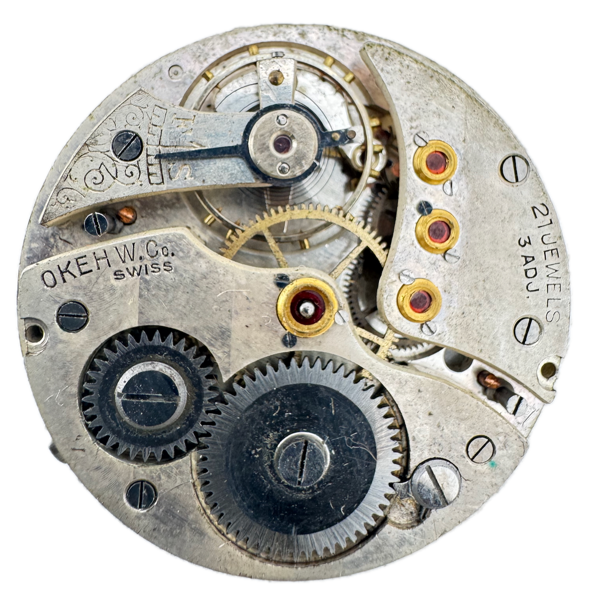 Antique 12s Trans-Continental Mechanical Open Face Pocket Watch Movement Swiss