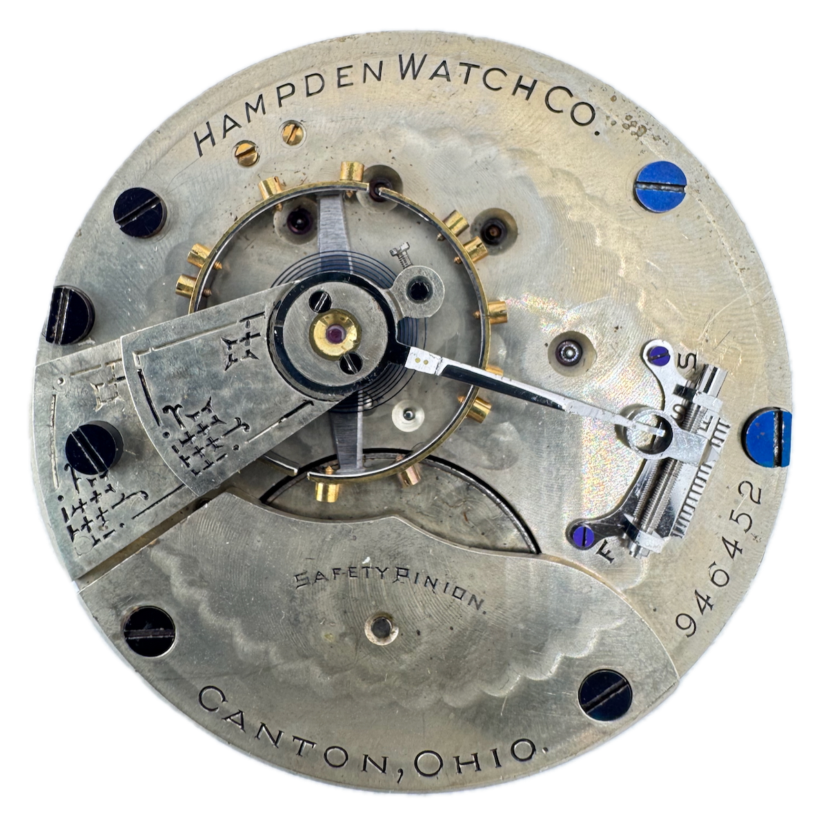 Antique 16s 1896 Hampden 15j Mechanical Hunter Pocket Watch Movement USA