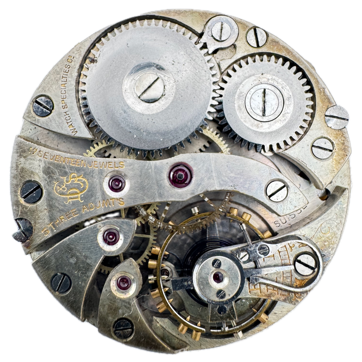 Antique 12s Gruen Specialties Mechanical Open Face Pocket Watch Movement Swiss