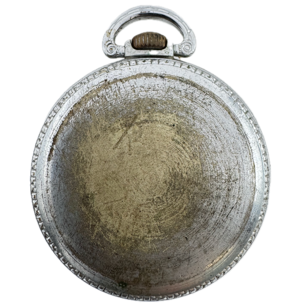 Antique 16 Size Keystone Open Face Pocket Watch Case Chrome Plated Engraved USA