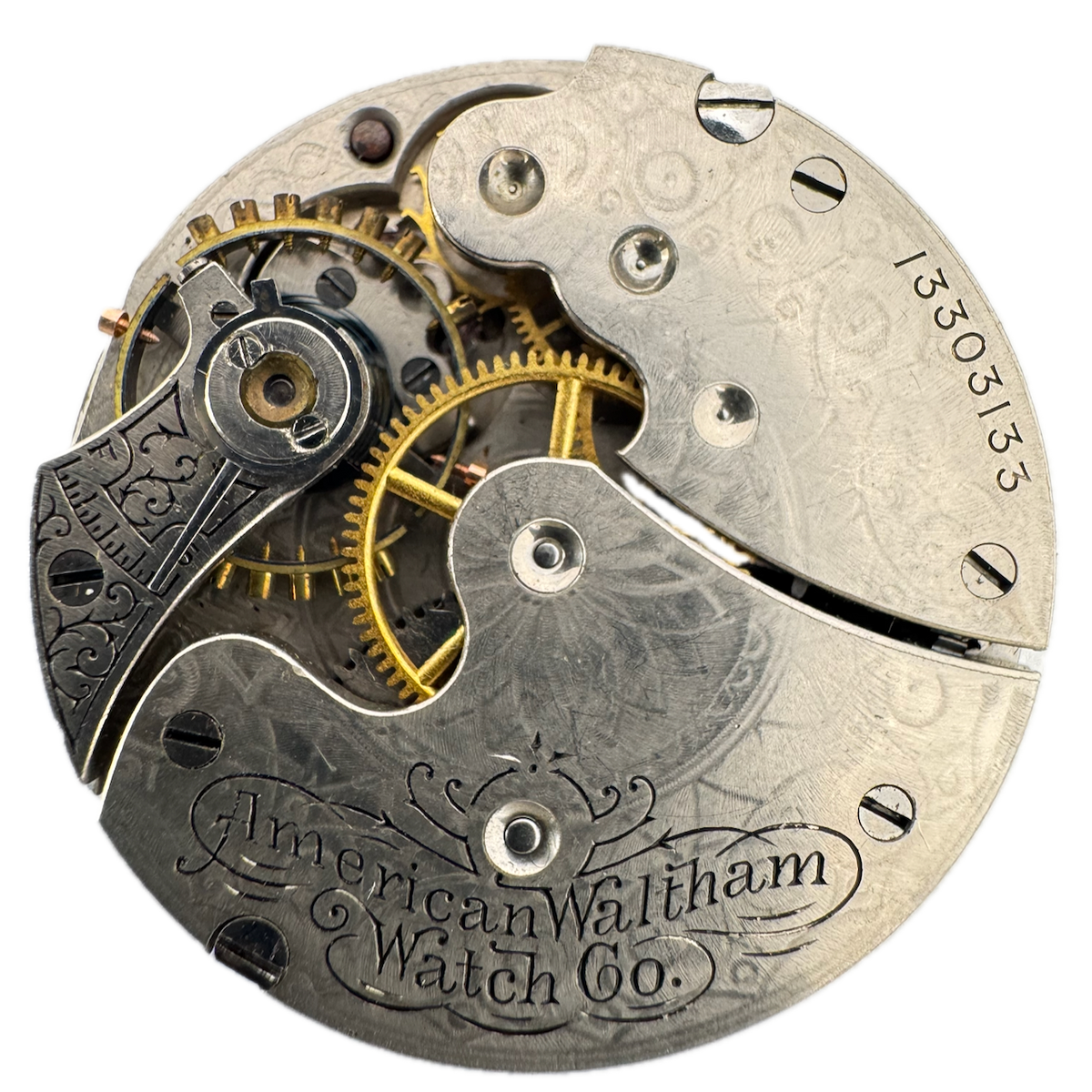 Antique 0s 1903 Waltham 7 Jewels Mechanical Hunter Pocket Watch Movement No. 61
