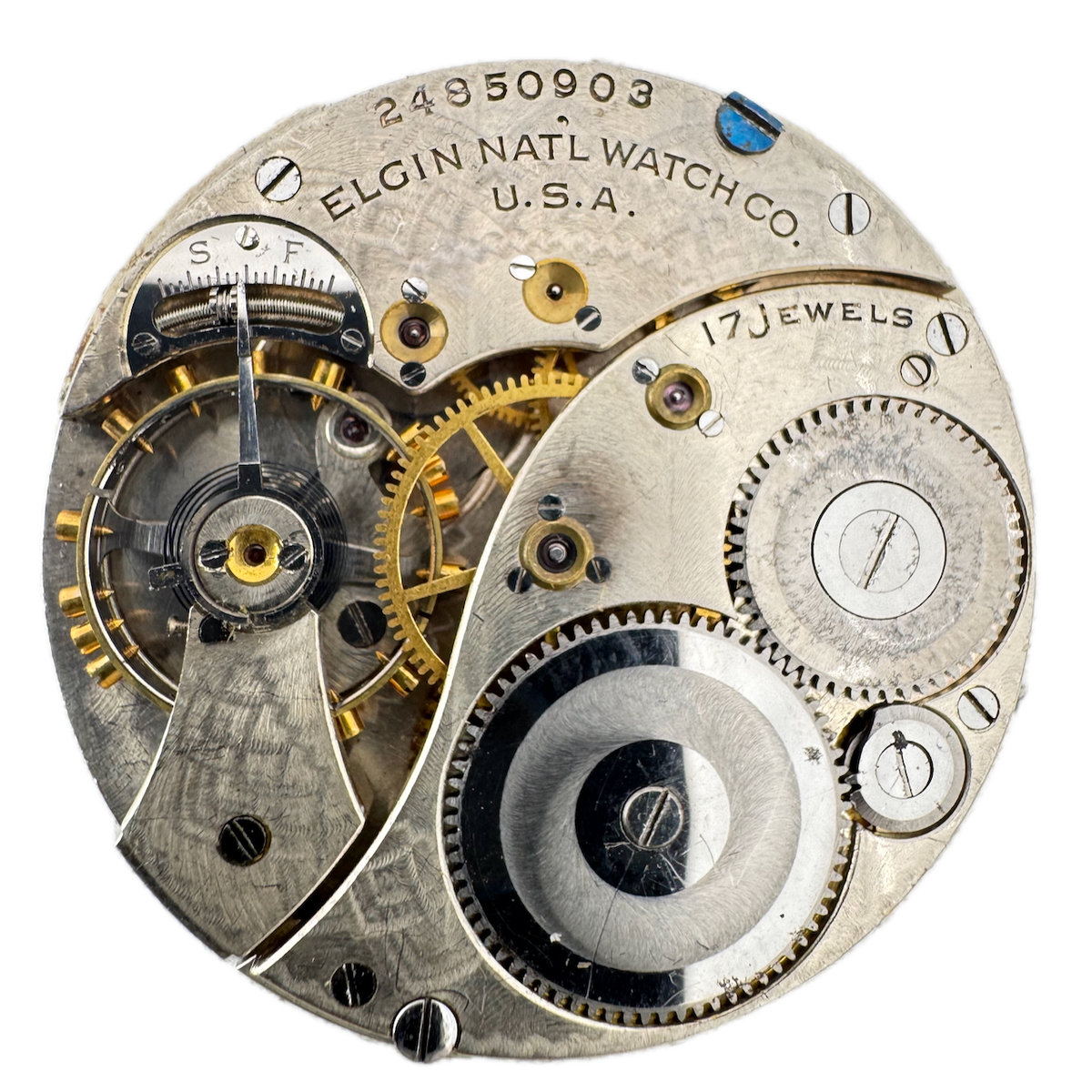 Antique 12s 1922 Elgin 17 Jewel Mechanical Hunter Pocket Watch Movement 344 USA