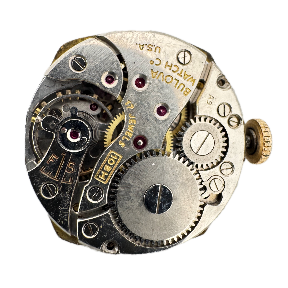 Vintage 23.5mm Bulova 17 Jewel Mechanical Men's Wristwatch Movement 10BH USA