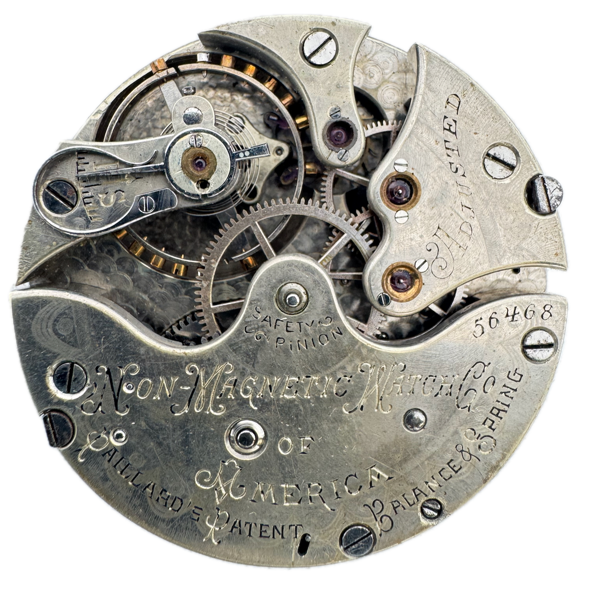 Antique 16s 1888 Non Magnetic 15 Jewel Hunter Pocket Watch Movement 74 USA
