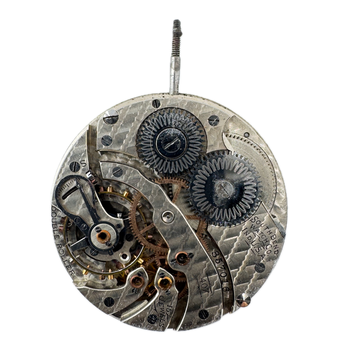 Antique 12s 1916 Southbend 15 Jewel Mechanical Pocket Watch Movement 407 USA