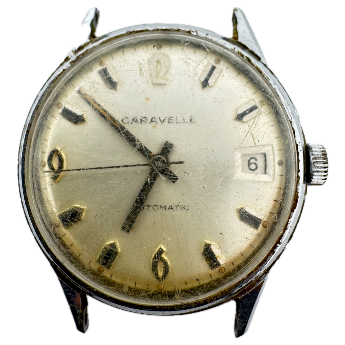 Vintage 1970 Caravelle 2538 Sunburst Date Men's Automatic Wristwatch Swiss