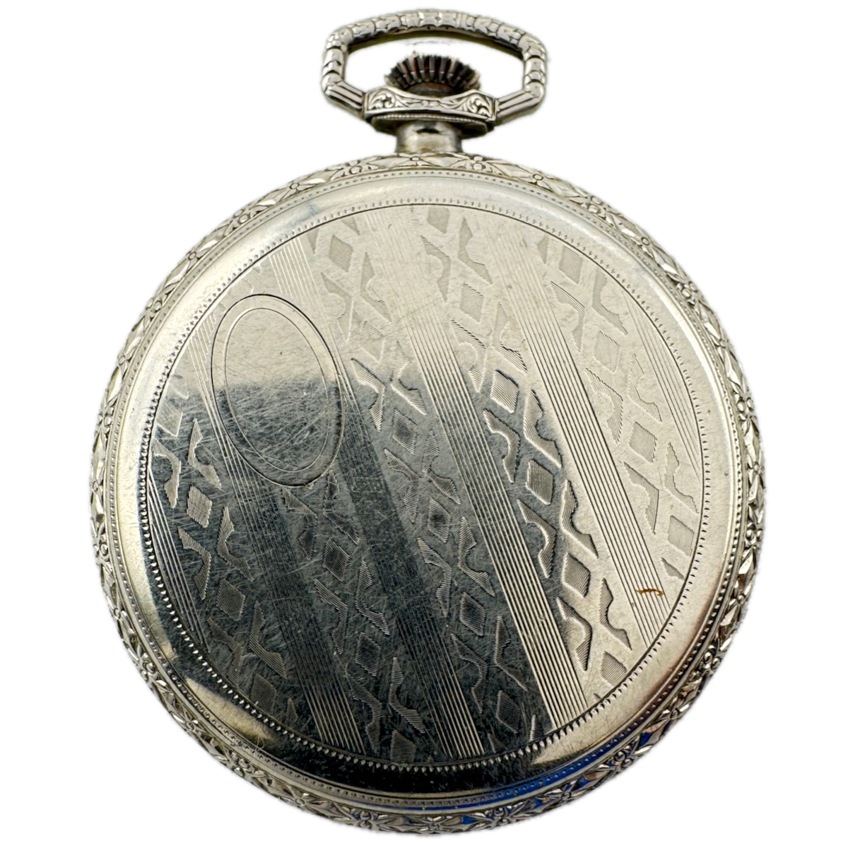 Antique 12s Wadsworth Pinstriped Open Face Pocket Watch Case White RGP USA