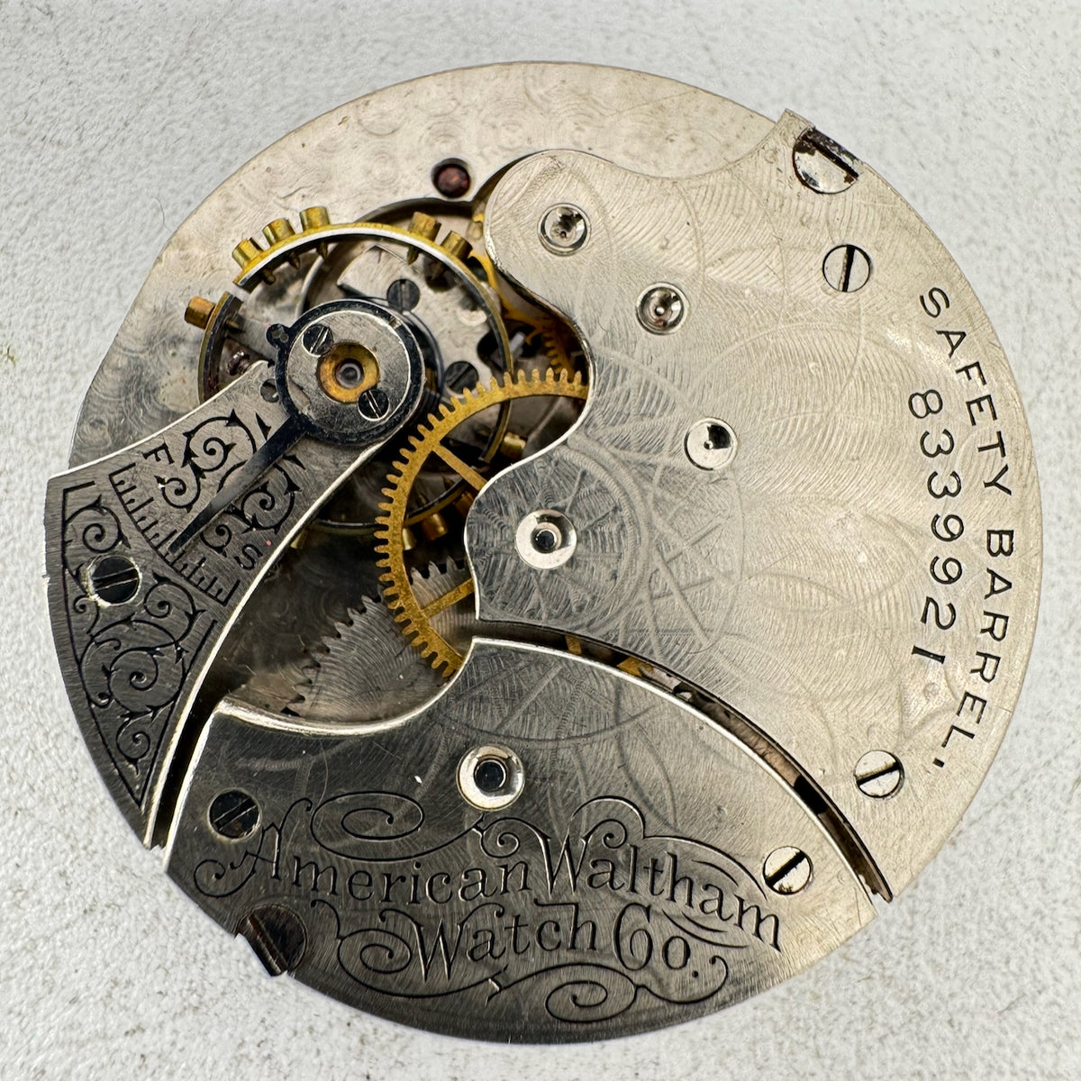 Antique 6s 1897 Waltham 1890 7J Mechanical Hunter Pocket Watch Movement Seaside