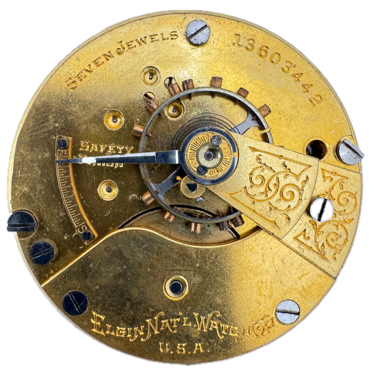 Antique 18s 1909 Elgin 7 Jewel Mechanical Pocket Watch Movement 294 USA