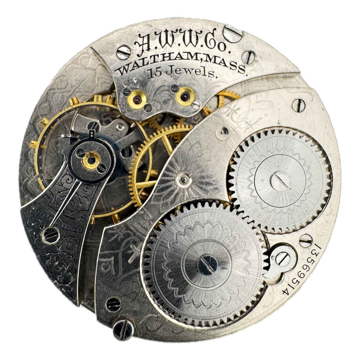 Antique 12s 1904 Waltham 15j Mechanical Hunter Pocket Watch Movement 210 USA
