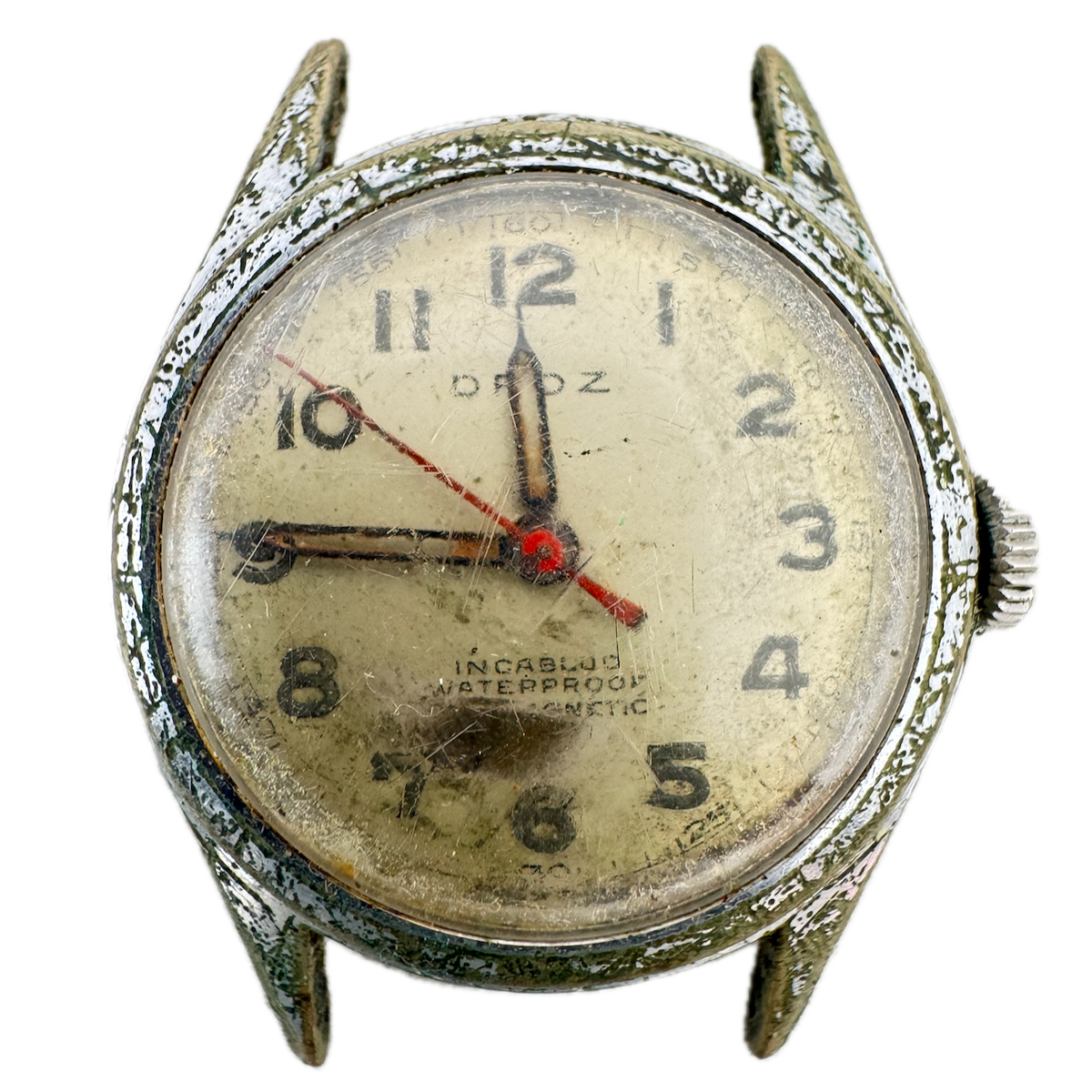 Vintage 29mm Droz 17 Jewel Men's Mechanical Wristwatch Swiss Chrome Plated Runs