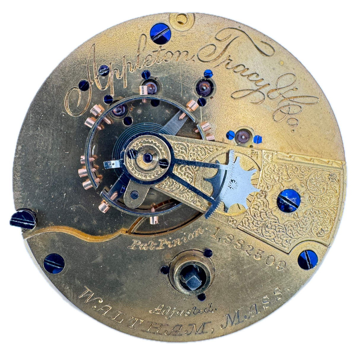 Antique 18s 1883 Appleton Tracy Co. 15 Jewels Key Wind Pocket Watch Movement