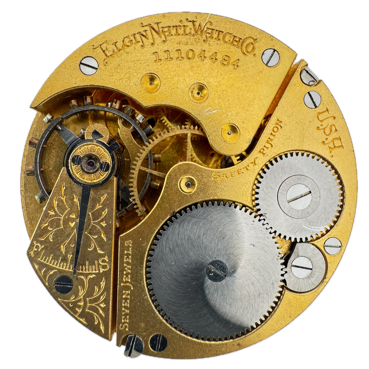 Antique 16s 1905 Elgin 7J Mechanical Hunter Pocket Watch Movement 292 USA Gilt