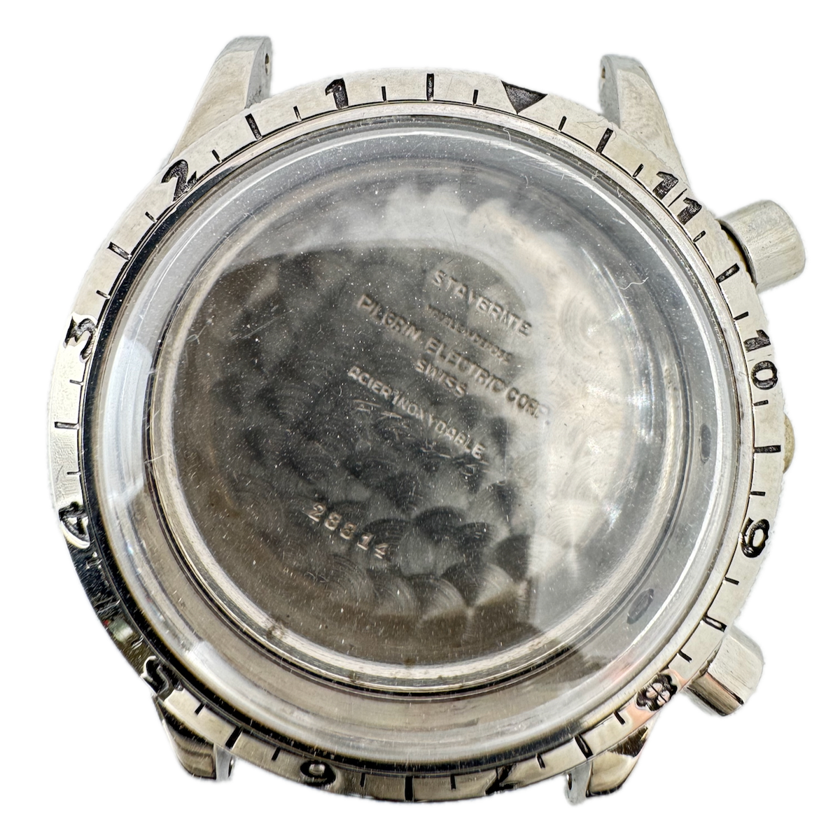 Vintage Jardur Pilgrim Chronograph Men's Wristwatch Case for Valjoux 72 Steel
