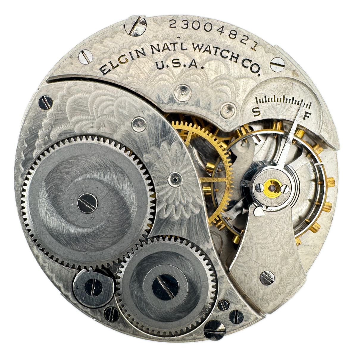 Antique 12s 1920 Elgin 3 Mechanical Pocket Watch Open Face Movement 303 USA 7J